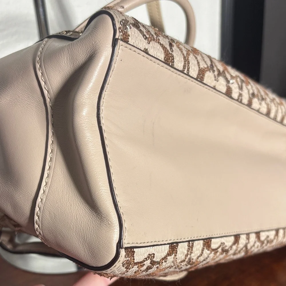 Coach Poppy 2013 East/West Satchel/Crossbody in Sequin w Satin Purple Inside - Picture 2 of 16